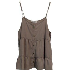 Paper Crane Babydoll Top Button Front Tiered Quiet Luxury Fairy Boho Milkmaid